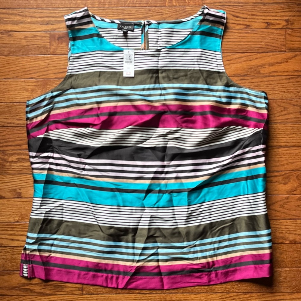 NWT Talbots Plus Striped Sleeveless Top